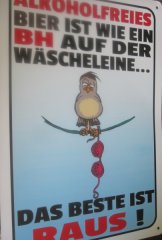 Alkoholfreies Bier und ein BH - Gemeinsamkeiten ? Spruch auf Blech 20x30 cm versandkostenfrei