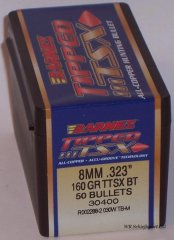 50St. BARNES 8mm(.323) - 160 - TTSX(Tipped Triple Shock X-Bullet) - #30400 - Versand ab 6,40€