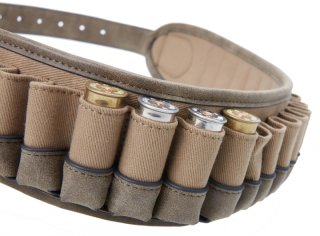 BROWNING Belt Grouse 12GA > Schrotpatronengurt Kaliber 12/65/67,5/70/76 ... für 25 Patronen! BRAUN!