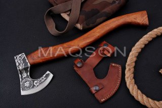 Custom Steel VIKING AXE ,Axt High Carbon Stahl Scheide Wikinger ENRAVED MAQ2628