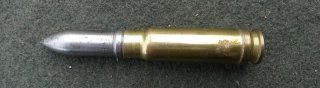1944 - 13mm Panzerbrechende Patrone für WEHRMACHT LUFTWAFFE - MG131 Bordwaffe. Messinghülse, Deko