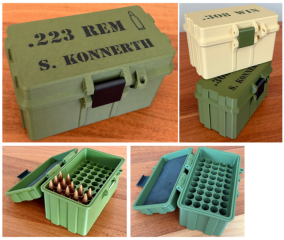 Munitionsbox .222/ .223 REM Ammo Box Patronen Wiederladen 50 Schuss personalisierbar abschließbar