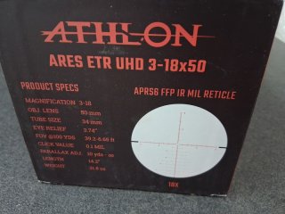 Athlon Optics Ares ETR UHD 3–18x50 APRS6 FFP IR MIL Zielfernrohr