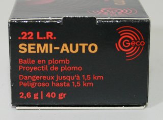 500 Schuss Geco Semi-Auto .22 l.r. / lfb | 2,6g 40gr LRN Blei Rundkopf | optimiert für Halbautomaten