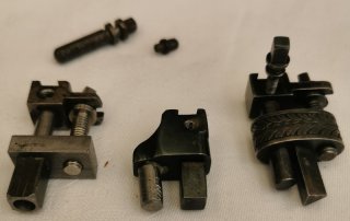 3 Diopter-Halterungen, 2 x Korn für Scheibenstutzen