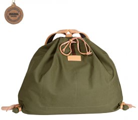 Traditioneller GEBIRGS JAGDRUCKSACK Canvas grün 100% Baumwolle wasserfest Leder 33L 55x65cm 0,9kg