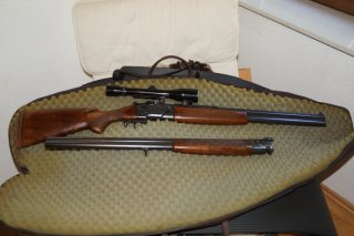 Bockbüchsflinte 7x57 / 12/70 mit Wechsel-Lauf