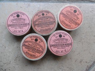 5x Original Zimmerstutzen Kugeln um 1900 Sammlermunition
