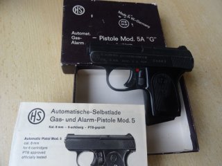 Rarität-Pistole HS-Mod.5 A-G Kal 8mm-PTB 100-69
