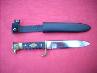 Altes Pfadfindermesser mit Adlerkopf und goldener Raute, Dolch,Säbel,Degen,Fahrtenmesser,Bajonett