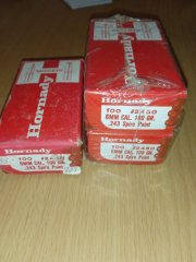 300stk 6mm .243 Hornady 100grain Spire Point + 50Hülsen H