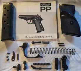 Bedienungsanleitung Walther PP/PPK & Konvolut Einzelteile