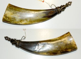 original Pulverhorn, flach und groß