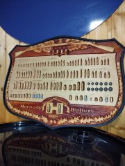 Vintage Hornady Bullets Holz Wanddisplay