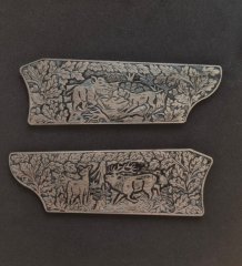 Seitenplatten Blaser R93 Luxus Handgravur Keiler Rotwild