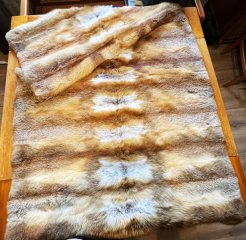 Pelz Decke aus Rotfuchs Fell Tagesdecke, Felldecke 130x200cm