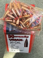 87 Hornady V-Max 20 CAL, .204“, 32 GR Geschosse