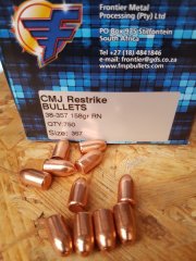 .38/158grs. Frontier verkupfert RN 750 stk.