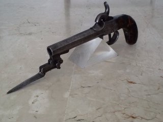 Auguste-Francotte-Salonpistole mit automatischem Bajonett, Belgien 1860