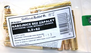 20 Stück S&B | Sellier&Bellot Wiederladehülsen S+B 9,3x62 NEU ! Messing | Boxer ohne Zünder #V337872