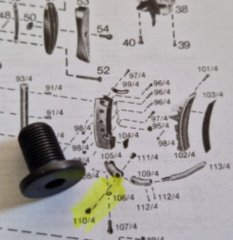 E30, 003643 ANSCHÜTZ Schraube 4760-034, Schraube für Hakenkappe 4760