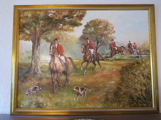 Otto Schmethüsen, Jagdgemälde „Parforcejagd - Pferde - Reiter“ 87x66cm