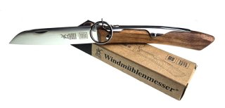 Taschenmesser, Windmühlenmesser, IBEX mit Ratchet-Lock, Schwarznuß, Holster