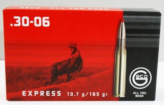 20 Schuss GECO EXPRESS Büchsenpatronen .30-06 SPRG 165gr 10,7g Bleigeschoss | Präzise Jagd Munition