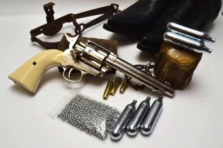 Vollmetall COLT SAA .45 Revolver * Nickel Finish * 4,5 mm BB´s * 5,5" Lauf * mit Starterpaket