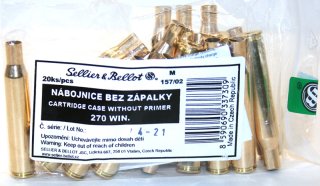 20 Stück S&B | Sellier&Bellot Wiederladehülsen S+B .270 WIN. | NEU Messing Boxer o. Zünder #V337302