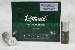 Rottweil Waidmannsheil Steel HV Schrotpatronen Bleifrei 12/70 20/70