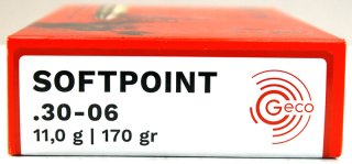 20 Schuss GECO SP Softpoint Büchsenpatronen .30-06 Spr 170gr 11g Teilmantel Jagd Munition Blei 30-06