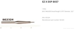 LEE SE2324 Spare Expander Decapper ROD 8x57 IS JS Mauser .325 WSM | Ausstoßer Spindel für Kalibrierm