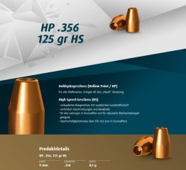 H&N Geschosse .356 HP HS 125gr. 500St.