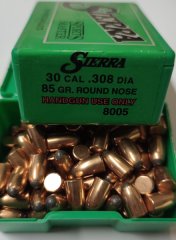 100 St. Sierra .308 - 85gr. Round Nose Geschosse