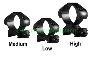 Hawke Montageringe Stahl 25,4mm Bauhöhen 4mm 9mm 14mm Versandkostenfrei 23000 23001 23002