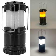 **AKTION ** Campinglaterne mit Flammeneffekt 2-in-1 - Batteriebetrieb (3xAA), klein und handlich