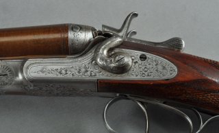 Damaststahl Hahndoppelflinte Kal.: 16/65 Sauer & Sohn