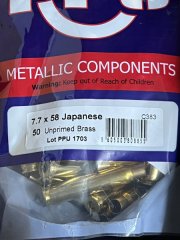 7,7 x 58 Japanese Hülsen von Privi Partizan Neu