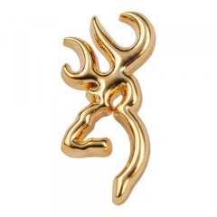 BROWNING "give away" Browning HIRSCH GEWEIH PIN Ansteckpin Hutnadel ... LOGO Gold- Messingfarben !