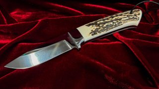 DNC "Anker" – Exklusives Jagdmesser | Hirschhorngriff | Böhler 440C | Lederscheide