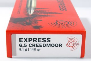 20 Schuss GECO EXPRESS Büchsenpatronen 6,5 CREEDMOOR 140gr 9,1g Blei Präzise Jagd Munition 6.5 CRM