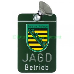 Autoschild Jagdbetrieb mit Länderwappen "SACHSEN" 74009015
