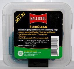 BALLISTOL Laufreinigungsschnur "FLEX CLEAN" > perfekt Kalibergenau für Büchse .30 .32 7,62mm 8mm 308