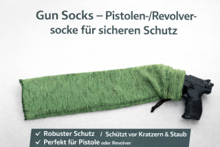 Waffensocke / Waffenstrumpf / Gun Sock / Socke für Pistole und Revolver / Aufbewahrung / grün