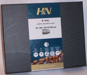 500 H&N 9mm(.356) - 125 - HP - verkupfert-HIGH-SPEED - 500er Box -
