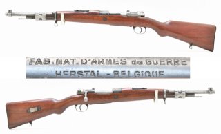 Handlicher FN - Fabrique Nationale Kurz - Karabiner Modell 1935 PERU im Kaliber 7,65mm Argent.
