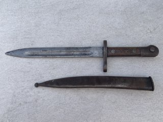 Altes Bajonett Mannlicher M1893 / Rumänien – ASFA gestempelt – mit Scheide