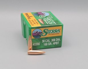 Sierra MatchKing Geschosse – 100 Stück – #2200 – Kaliber .30 – 168 gr HPBT