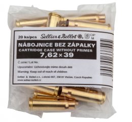 20 Stück S&B | Sellier&Bellot Wiederladehülsen S+B 7,62x39 | Boxer ohne Zündhütchen